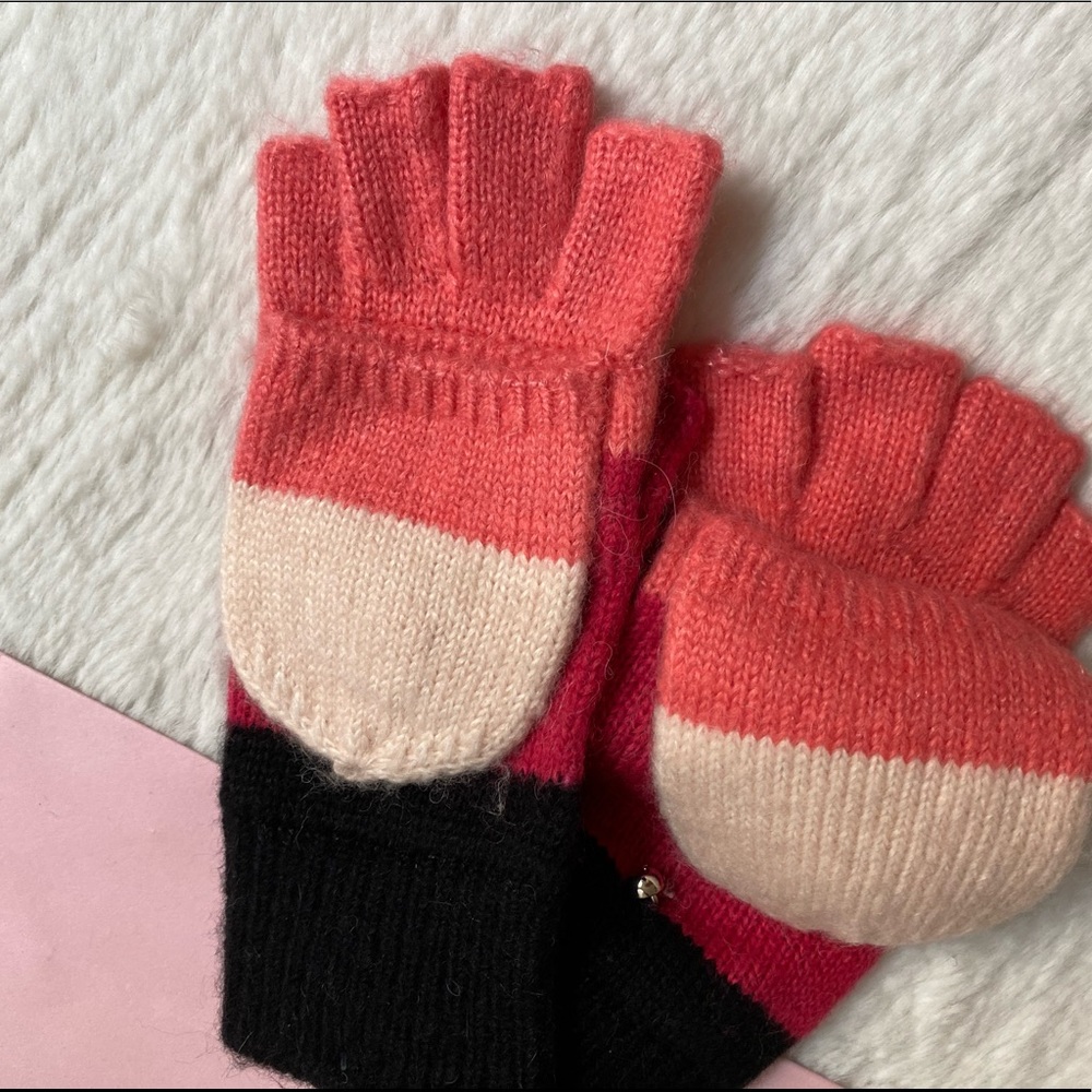 Kate Spade Colorblock Mittens - Picture 2 of 3